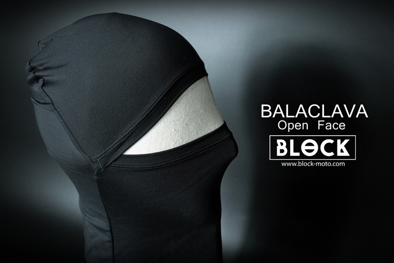 รูปสินค้า โม่งคลุมหน้า แบรนด์ Block โม่ง Block กัน UV แบบเปิดหน้า สีดำ (Open Face) มุมหลักด้านหน้า