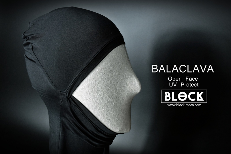 รูปสินค้า โม่งคลุมหน้า แบรนด์ Block โม่ง Block กัน UV แบบเปิดหน้า สีดำ (Open Face) มุมด้านข้าง