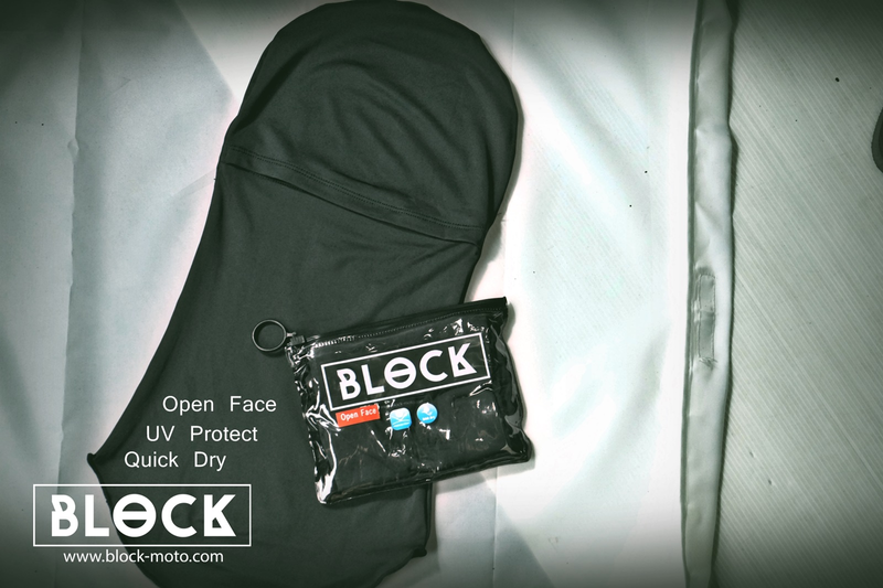 รูปสินค้า โม่งคลุมหน้า แบรนด์ Block โม่ง Block กัน UV แบบเปิดหน้า สีดำ (Open Face) รายละเอียดสินค้า
