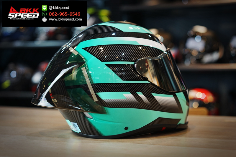 รูปสินค้าหมวกกันน็อคเต็มใบ แบรนด์ ZEUS รุ่น ZEUS 1900 Carbon ลาย/สี 1900 carbon Mint Green สำหรับขี่มอเตอร์ไซค์ รูปเพิ่มเติม 6 จาก BKKSPEED