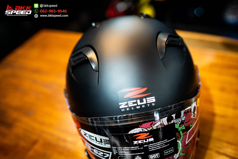 รูปสินค้าหมวกกันน็อคเต็มใบ แบรนด์ ZEUS รุ่น 627 ลาย/สี Matt Black สำหรับขี่มอเตอร์ไซค์ รายละเอียดสินค้า จาก BKKSPEED