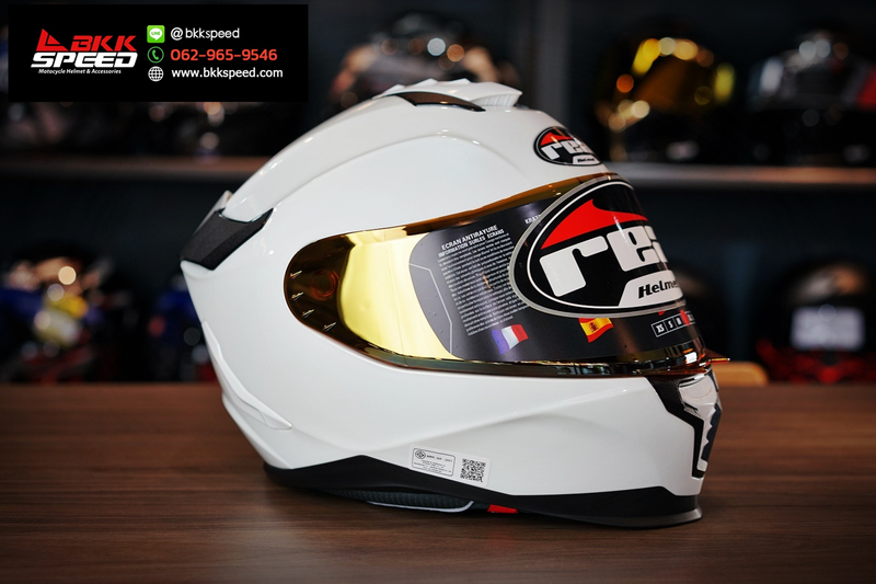 รูปสินค้าหมวกกันน็อคเต็มใบ แบรนด์ Real รุ่น Helmets ลาย/สี Hurricane White สำหรับขี่มอเตอร์ไซค์ มุมด้านข้าง จาก BKKSPEED