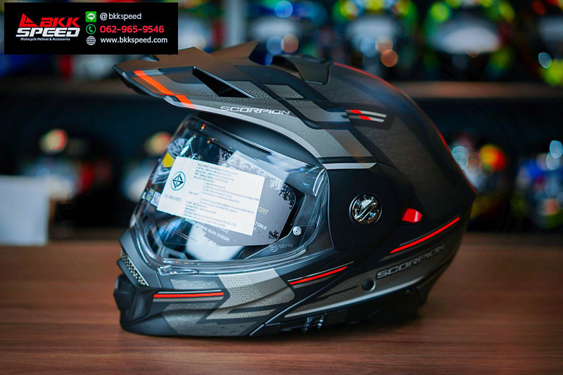 รูปสินค้าหมวกกันน็อคเต็มใบ แบรนด์ Scorpion EXO รุ่น Scorpion EXO ADX2 ลาย/สี ADX2 Carrera Red สำหรับขี่มอเตอร์ไซค์ มุมด้านหลัง จาก BKKSPEED