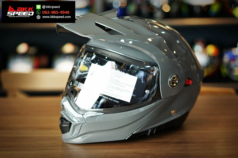 รูปสินค้าหมวกกันน็อคเต็มใบ แบรนด์ Scorpion EXO รุ่น Scorpion EXO ADX2 ลาย/สี ADX2 Cement Grey สำหรับขี่มอเตอร์ไซค์ มุมหลักด้านหน้า จาก BKKSPEED