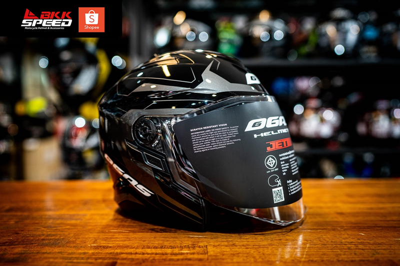 รูปสินค้าหมวกกันน็อคเต็มใบ แบรนด์ GAS รุ่น GAS JET ลาย/สี JET2 Move Black สำหรับขี่มอเตอร์ไซค์ มุมด้านข้าง จาก BKKSPEED
