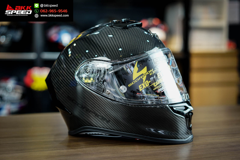 รูปสินค้าหมวกกันน็อคเต็มใบ แบรนด์ Scorpion EXO รุ่น Scorpion EXO R1 EVO AIR ลาย/สี R1 EVO Air Carbon (ECE R22.06) สำหรับขี่มอเตอร์ไซค์ รายละเอียดสินค้า จาก BKKSPEED