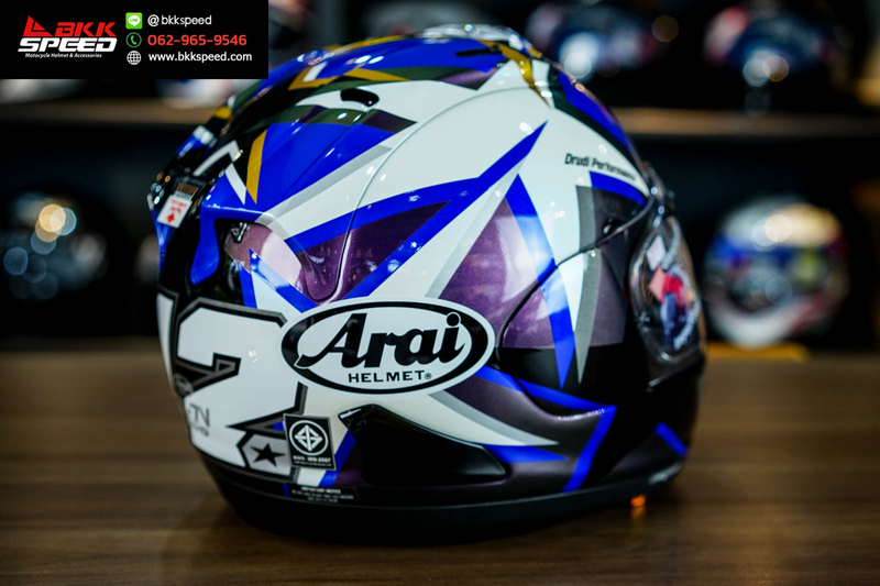 รูปสินค้าหมวกกันน็อคเต็มใบ แบรนด์ ARAI รุ่น ARAI RX-7V EVO ลาย/สี RX7V EVO Maverick Star สำหรับขี่มอเตอร์ไซค์ มุมด้านข้าง จาก BKKSPEED