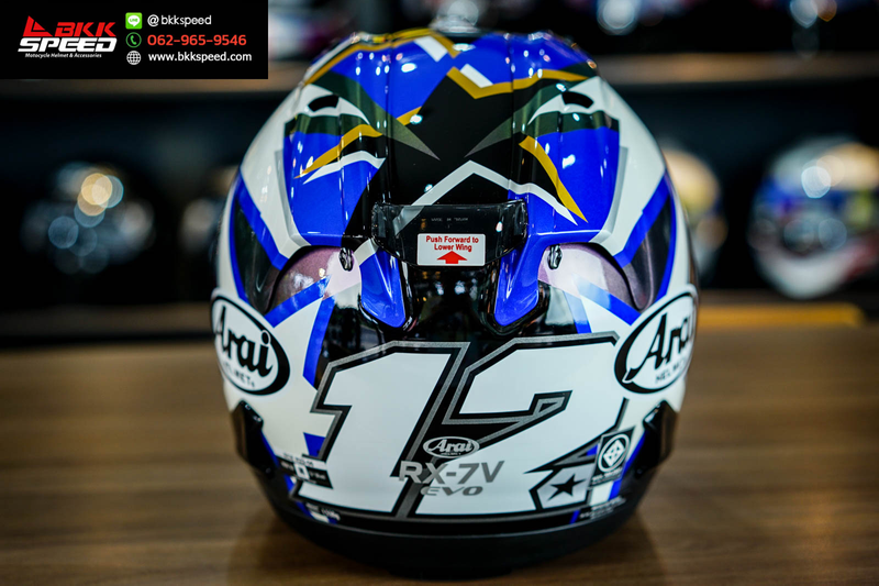 รูปสินค้าหมวกกันน็อคเต็มใบ แบรนด์ ARAI รุ่น ARAI RX-7V EVO ลาย/สี RX7V EVO Maverick Star สำหรับขี่มอเตอร์ไซค์ รูปเพิ่มเติม 5 จาก BKKSPEED