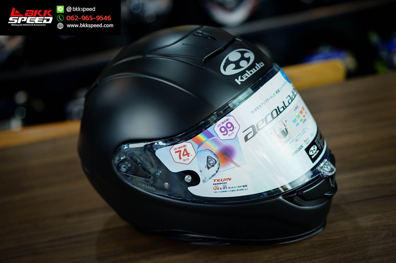 รูปสินค้าหมวกกันน็อคเต็มใบ แบรนด์ Kabuto รุ่น Kabuto Aeroblade6 ลาย/สี Aeroblade6 Flat Black สำหรับขี่มอเตอร์ไซค์ รูปเพิ่มเติม 6 จาก BKKSPEED
