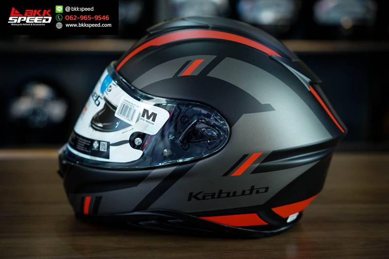 รูปสินค้าหมวกกันน็อคเต็มใบ แบรนด์ Kabuto รุ่น Kabuto Aeroblade6 ลาย/สี Aeroblade6 Dyna Flat Black Red สำหรับขี่มอเตอร์ไซค์ มุมด้านหลัง จาก BKKSPEED