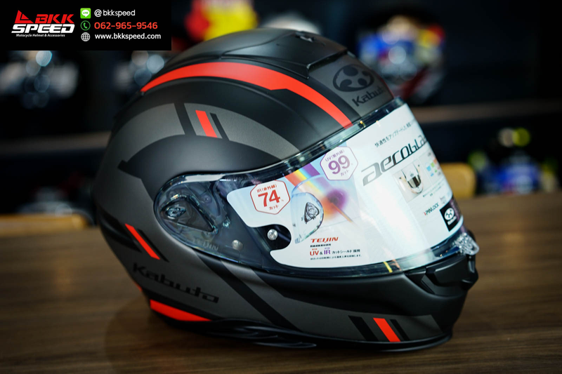 รูปสินค้าหมวกกันน็อคเต็มใบ แบรนด์ Kabuto รุ่น Kabuto Aeroblade6 ลาย/สี Aeroblade6 Dyna Flat Black Red สำหรับขี่มอเตอร์ไซค์ มุมหลักด้านหน้า จาก BKKSPEED