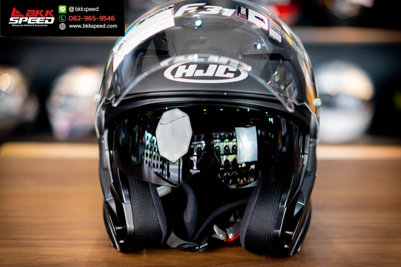 รูปสินค้าหมวกกันน็อคเต็มใบ แบรนด์ HJC รุ่น HJC F31 ลาย/สี F31 Semi Flat Black สำหรับขี่มอเตอร์ไซค์ รูปเพิ่มเติม 6 จาก BKKSPEED