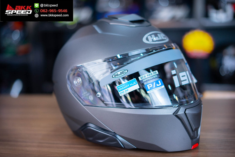 รูปสินค้าหมวกกันน็อคเต็มใบ แบรนด์ HJC รุ่น HJC i91 ลาย/สี i91 Semi Flat Titanium สำหรับขี่มอเตอร์ไซค์ มุมด้านหลัง จาก BKKSPEED