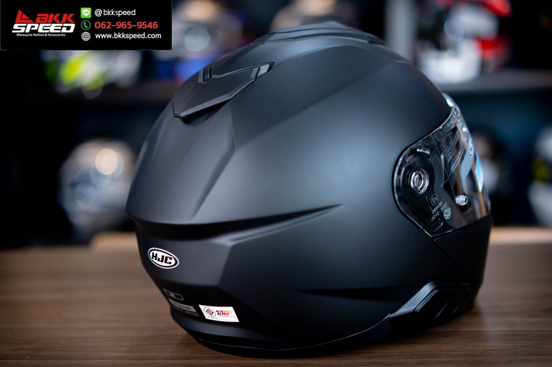 รูปสินค้าหมวกกันน็อคเต็มใบ แบรนด์ HJC รุ่น HJC i91 ลาย/สี i91 Semi Flat Black สำหรับขี่มอเตอร์ไซค์ มุมด้านหลัง จาก BKKSPEED