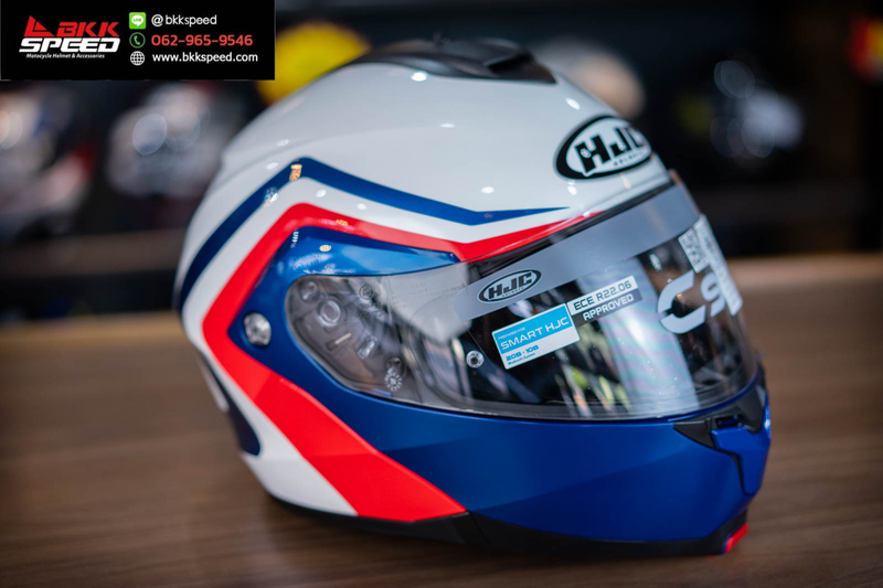รูปสินค้าหมวกกันน็อคเต็มใบ แบรนด์ HJC รุ่น HJC C91N ลาย/สี C91N Nepos MC21 สำหรับขี่มอเตอร์ไซค์ มุมด้านข้าง จาก BKKSPEED