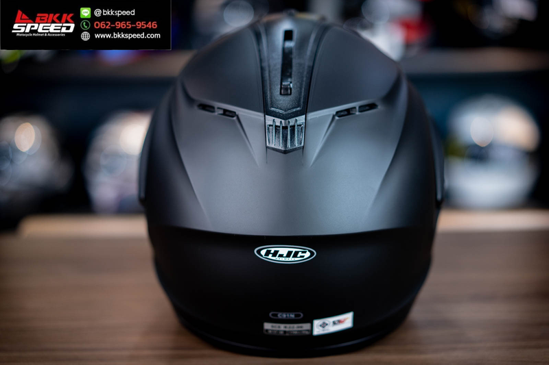 รูปสินค้าหมวกกันน็อคเต็มใบ แบรนด์ HJC รุ่น HJC C91N ลาย/สี C91N Semi Flat Black สำหรับขี่มอเตอร์ไซค์ มุมด้านหลัง จาก BKKSPEED