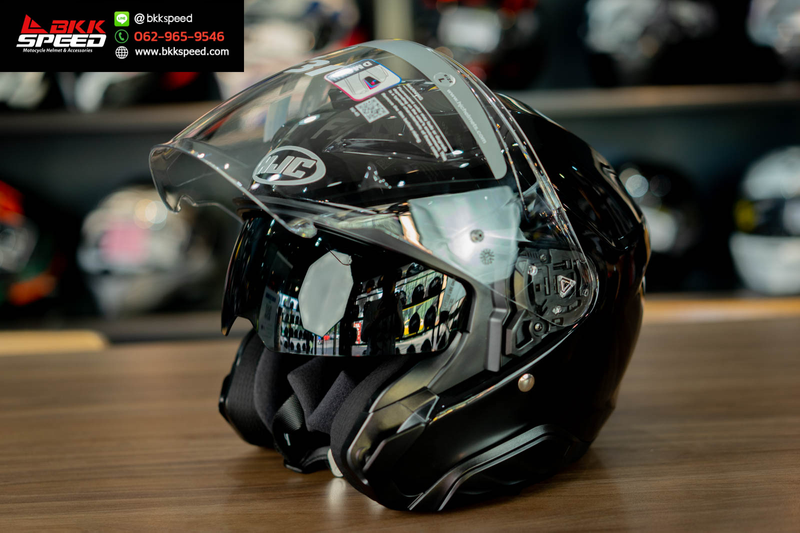 รูปสินค้าหมวกกันน็อคเต็มใบ แบรนด์ HJC รุ่น HJC F31 ลาย/สี F31 Metal Black สำหรับขี่มอเตอร์ไซค์ มุมด้านหลัง จาก BKKSPEED