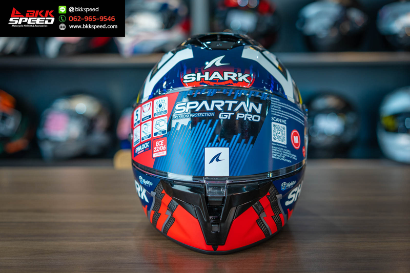 รูปสินค้าหมวกกันน็อคเต็มใบ แบรนด์ SHARK รุ่น Shark Spartan GT Pro Carbon ลาย/สี Spartan GT PRO Carbon Zarco Replica DUR สำหรับขี่มอเตอร์ไซค์ มุมด้านข้าง จาก BKKSPEED
