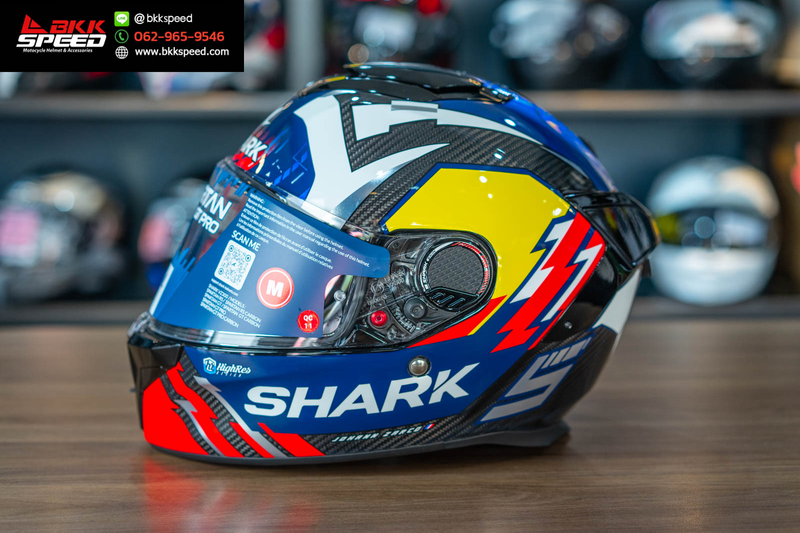 รูปสินค้าหมวกกันน็อคเต็มใบ แบรนด์ SHARK รุ่น Shark Spartan GT Pro Carbon ลาย/สี Spartan GT PRO Carbon Zarco Replica DUR สำหรับขี่มอเตอร์ไซค์ มุมหลักด้านหน้า จาก BKKSPEED