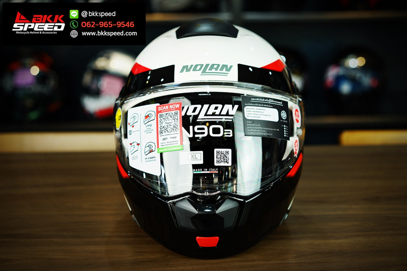 รูปสินค้าหมวกกันน็อคเต็มใบ แบรนด์ Nolan รุ่น Nolan N90.3 ลาย/สี N90.3 Reflector Metal White (37) ECE R22.06 สำหรับขี่มอเตอร์ไซค์ รูปเพิ่มเติม 7 จาก BKKSPEED