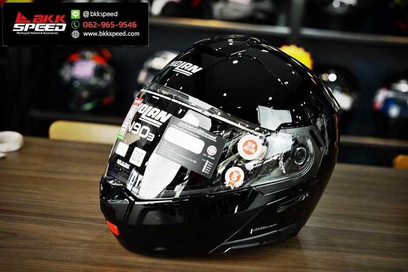 รูปสินค้าหมวกกันน็อคเต็มใบ แบรนด์ Nolan รุ่น Nolan N90.3 ลาย/สี N90.3 Classic NCOM Glossy Black ECE R22.06 สำหรับขี่มอเตอร์ไซค์ รูปเพิ่มเติม 5 จาก BKKSPEED