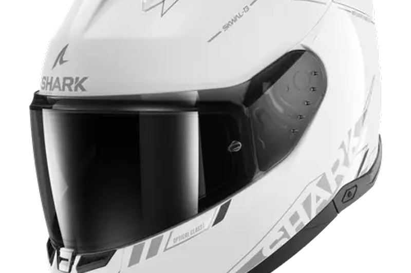 รูปสินค้าหมวกกันน็อคเต็มใบ แบรนด์ SHARK รุ่น Skwal ลาย/สี i3 White WSA สำหรับขี่มอเตอร์ไซค์ มุมด้านข้าง จาก BKKSPEED