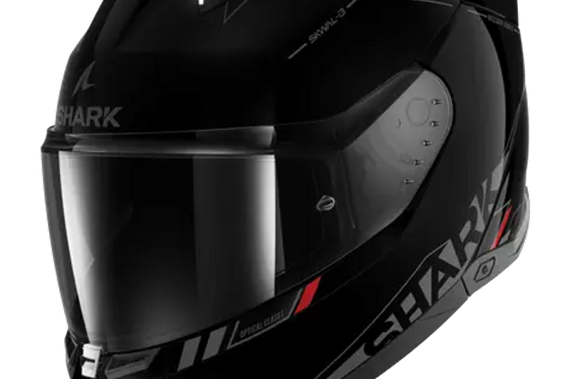 รูปสินค้าหมวกกันน็อคเต็มใบ แบรนด์ SHARK รุ่น Skwal ลาย/สี i3 Black KAR สำหรับขี่มอเตอร์ไซค์ มุมด้านข้าง จาก BKKSPEED