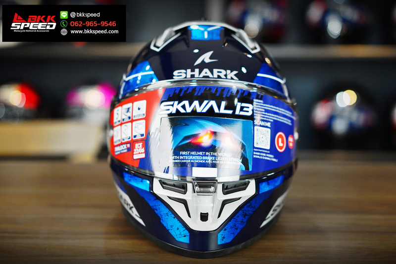 รูปสินค้าหมวกกันน็อคเต็มใบ แบรนด์ SHARK รุ่น Shark Skwal i3 ลาย/สี Skwal i3 RHAD Blue BUS สำหรับขี่มอเตอร์ไซค์ มุมด้านข้าง จาก BKKSPEED
