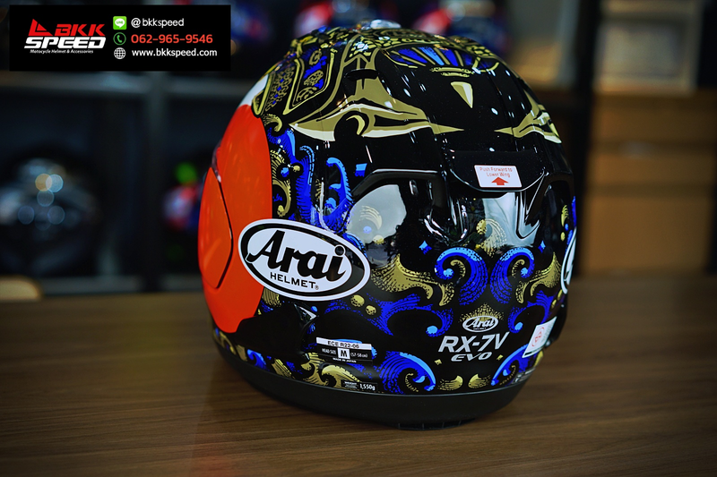 รูปสินค้าหมวกกันน็อคเต็มใบ แบรนด์ ARAI รุ่น ARAI RX-7V EVO ลาย/สี RX7V EVO Samurai สำหรับขี่มอเตอร์ไซค์ รายละเอียดสินค้า จาก BKKSPEED