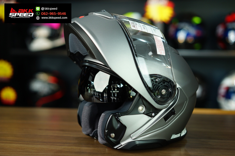 รูปสินค้าหมวกกันน็อคเต็มใบ แบรนด์ SHOEI รุ่น Shoei Neotec3 ลาย/สี Neotec3 Matt Deep Grey สำหรับขี่มอเตอร์ไซค์ รูปเพิ่มเติม 5 จาก BKKSPEED