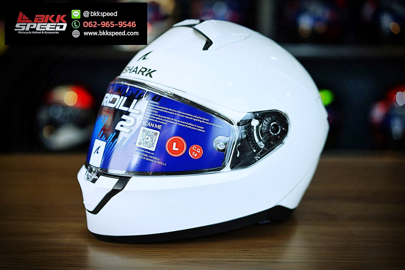 รูปสินค้าหมวกกันน็อคเต็มใบ แบรนด์ SHARK รุ่น Shark Ridill 2 ลาย/สี Ridill 2 White WH สำหรับขี่มอเตอร์ไซค์ มุมหลักด้านหน้า จาก BKKSPEED