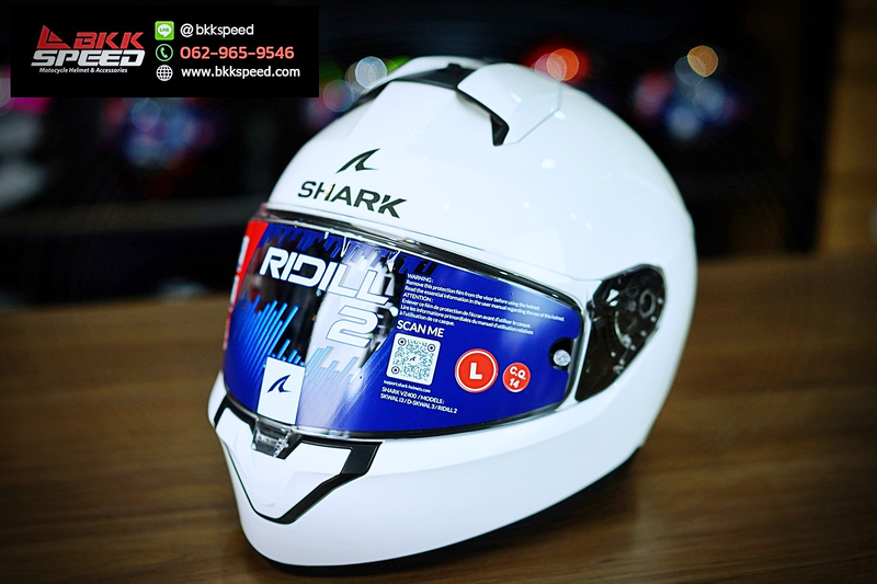 รูปสินค้าหมวกกันน็อคเต็มใบ แบรนด์ SHARK รุ่น Shark Ridill 2 ลาย/สี Ridill 2 White WH สำหรับขี่มอเตอร์ไซค์ มุมด้านข้าง จาก BKKSPEED