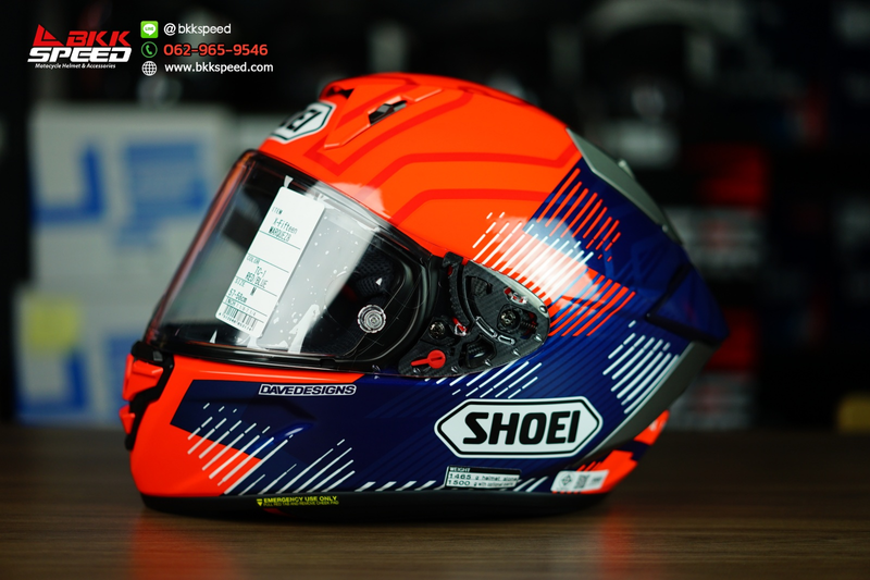 รูปสินค้าหมวกกันน็อคเต็มใบ แบรนด์ SHOEI รุ่น Shoei X15 ลาย/สี X15 Marquez8 TC1 สำหรับขี่มอเตอร์ไซค์ มุมหลักด้านหน้า จาก BKKSPEED