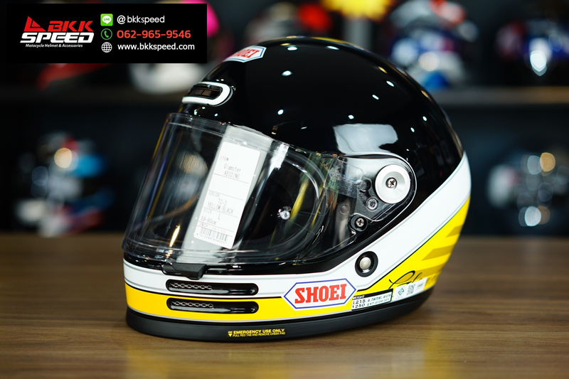 รูปสินค้าหมวกกันน็อคเต็มใบ แบรนด์ SHOEI รุ่น Shoei Glamster ลาย/สี Glamster Abiding TC3 สำหรับขี่มอเตอร์ไซค์ มุมหลักด้านหน้า จาก BKKSPEED