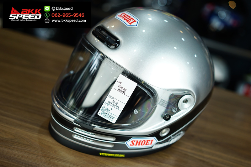 รูปสินค้าหมวกกันน็อคเต็มใบ แบรนด์ SHOEI รุ่น Shoei Glamster ลาย/สี Glamster Abiding TC10 สำหรับขี่มอเตอร์ไซค์ มุมด้านข้าง จาก BKKSPEED