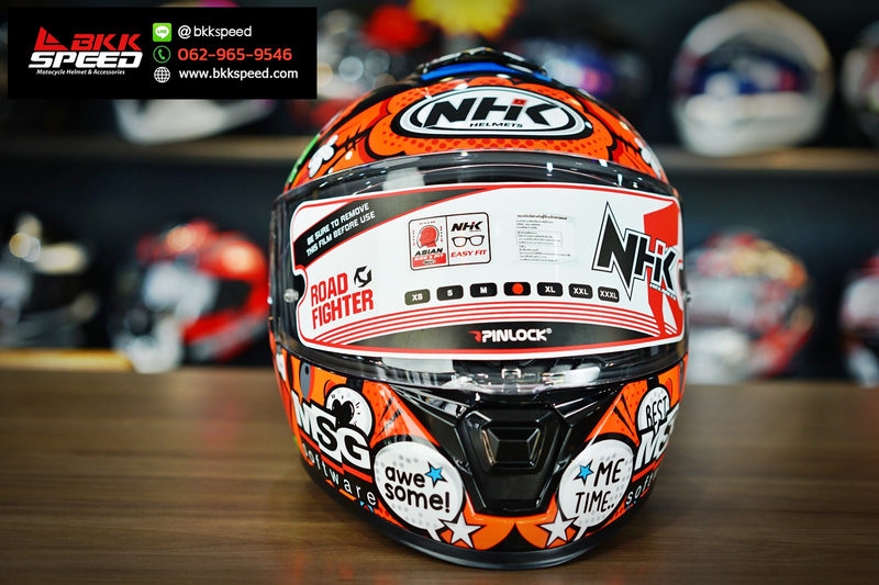 รูปสินค้าหมวกกันน็อคเต็มใบ แบรนด์ NHK รุ่น K5R ลาย/สี Bo Bensneyder 10 สำหรับขี่มอเตอร์ไซค์ มุมด้านหลัง จาก BKKSPEED