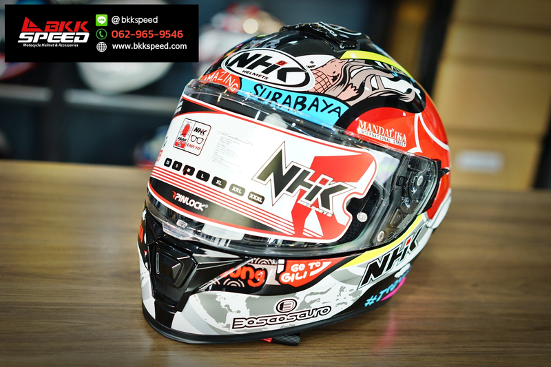 รูปสินค้าหมวกกันน็อคเต็มใบ แบรนด์ NHK รุ่น K5R ลาย/สี Alonso 11 สำหรับขี่มอเตอร์ไซค์ มุมหลักด้านหน้า จาก BKKSPEED