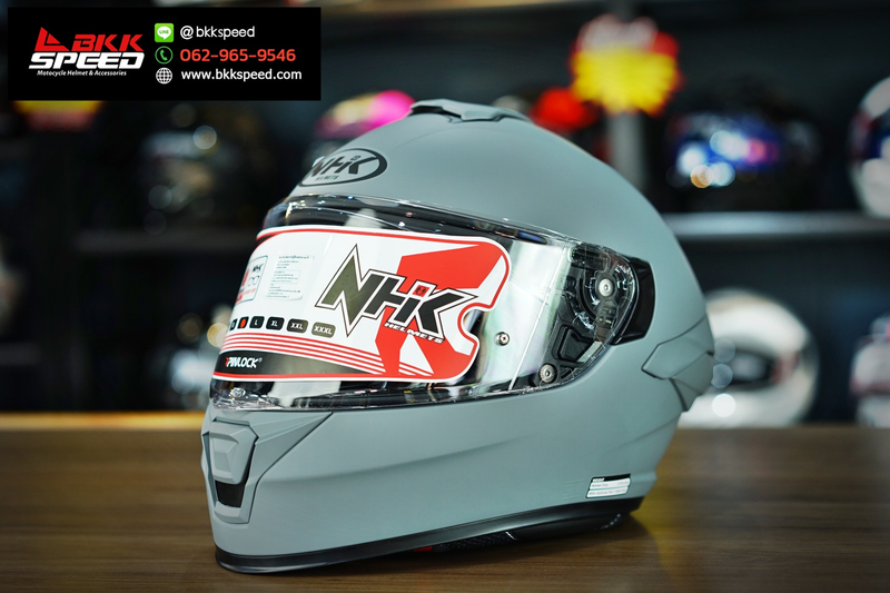 รูปสินค้าหมวกกันน็อคเต็มใบ แบรนด์ NHK รุ่น K5R ลาย/สี Matt Grey (no sun visor) สำหรับขี่มอเตอร์ไซค์ มุมหลักด้านหน้า จาก BKKSPEED