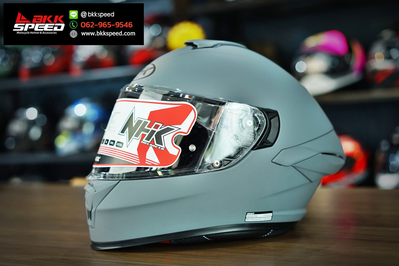 รูปสินค้าหมวกกันน็อคเต็มใบ แบรนด์ NHK รุ่น K5R ลาย/สี Matt Grey (no sun visor) สำหรับขี่มอเตอร์ไซค์ มุมด้านข้าง จาก BKKSPEED