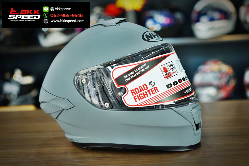 รูปสินค้าหมวกกันน็อคเต็มใบ แบรนด์ NHK รุ่น K5R ลาย/สี Matt Grey (no sun visor) สำหรับขี่มอเตอร์ไซค์ มุมด้านหลัง จาก BKKSPEED