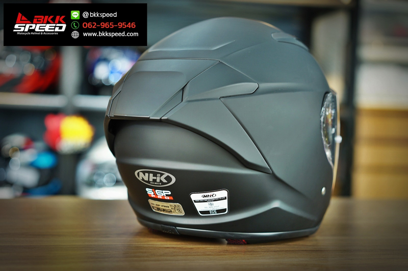 รูปสินค้าหมวกกันน็อคเต็มใบ แบรนด์ NHK รุ่น S1 ลาย/สี GP RPO Solid Matt Black สำหรับขี่มอเตอร์ไซค์ มุมด้านหลัง จาก BKKSPEED