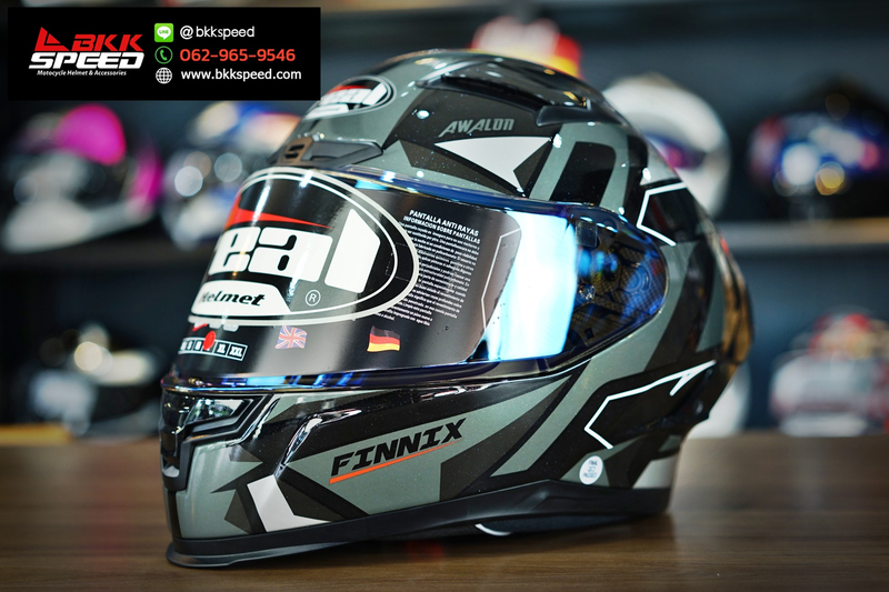 รูปสินค้าหมวกกันน็อคเต็มใบ แบรนด์ Real รุ่น Finnix ลาย/สี Awalon สำหรับขี่มอเตอร์ไซค์ มุมด้านหลัง จาก BKKSPEED