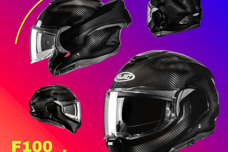 รูปสินค้าหมวกกันน็อคเต็มใบ แบรนด์ HJC รุ่น F100 ลาย/สี Carbon Flipback สำหรับขี่มอเตอร์ไซค์ มุมด้านข้าง จาก BKKSPEED