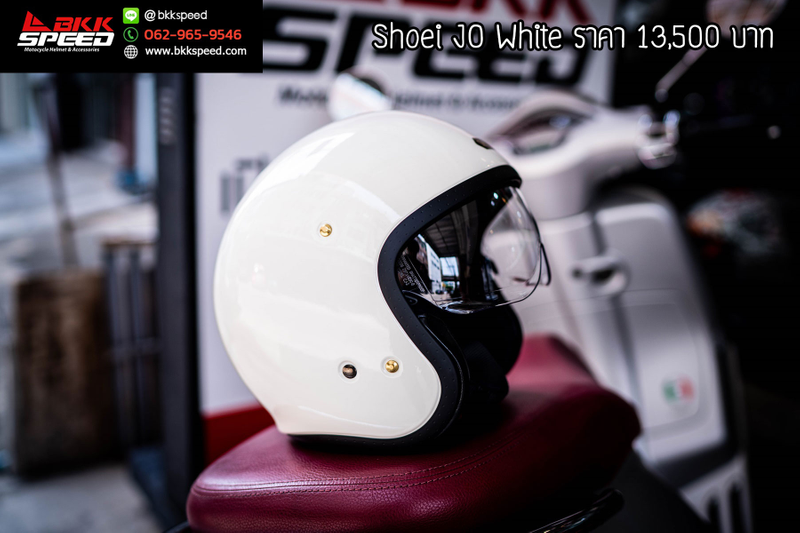 รูปสินค้าหมวกกันน็อคเต็มใบ แบรนด์ SHOEI รุ่น JO ลาย/สี OFF White สำหรับขี่มอเตอร์ไซค์ มุมหลักด้านหน้า จาก BKKSPEED