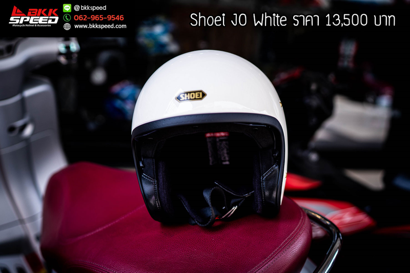 รูปสินค้าหมวกกันน็อคเต็มใบ แบรนด์ SHOEI รุ่น JO ลาย/สี OFF White สำหรับขี่มอเตอร์ไซค์ มุมด้านหลัง จาก BKKSPEED