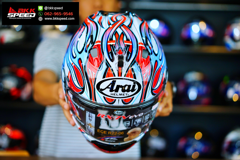 รูปสินค้าหมวกกันน็อคเต็มใบ แบรนด์ ARAI รุ่น ARAI RX-7V EVO ลาย/สี RX7V EVO Haga WSBK สำหรับขี่มอเตอร์ไซค์ รูปเพิ่มเติม 6 จาก BKKSPEED