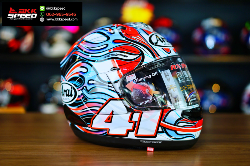 รูปสินค้าหมวกกันน็อคเต็มใบ แบรนด์ ARAI รุ่น ARAI RX-7V EVO ลาย/สี RX7V EVO Haga WSBK สำหรับขี่มอเตอร์ไซค์ มุมด้านข้าง จาก BKKSPEED