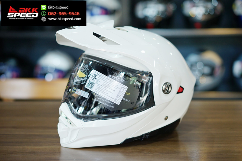 รูปสินค้าหมวกกันน็อคเต็มใบ แบรนด์ Scorpion EXO รุ่น Scorpion EXO ADX2 ลาย/สี ADX2 White สำหรับขี่มอเตอร์ไซค์ มุมหลักด้านหน้า จาก BKKSPEED
