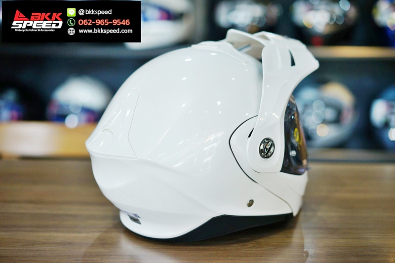 รูปสินค้าหมวกกันน็อคเต็มใบ แบรนด์ Scorpion EXO รุ่น Scorpion EXO ADX2 ลาย/สี ADX2 White สำหรับขี่มอเตอร์ไซค์ มุมด้านหลัง จาก BKKSPEED