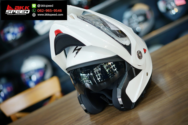 รูปสินค้าหมวกกันน็อคเต็มใบ แบรนด์ Scorpion EXO รุ่น Scorpion EXO ADX2 ลาย/สี ADX2 White สำหรับขี่มอเตอร์ไซค์ รูปเพิ่มเติม 5 จาก BKKSPEED